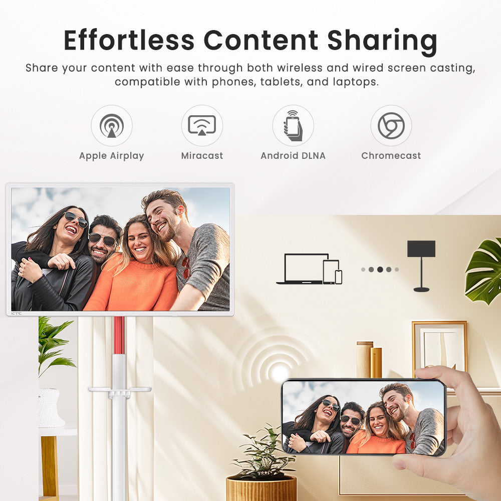 KTC A32Q7 Pro Mobile Monitor, 32'' 4K Touchscreen, WiFi6, Android 13, RK3588S 8 Core, Google EDLA Certification, 9500mAh Battery, 8GB RAM 128GB ROM, Adjustable Angles, 1*HDMI 2.0, 1*USB 3.0, 1*USB 2.0