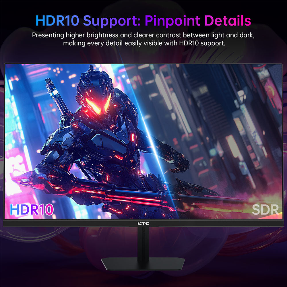 KTC H24F8 Gaming Monitor, 23.8'' 1920*1080 16:9 Fast IPS Screen, 180Hz Refresh Rate, 1ms Response Time, 1000:1 Contrast Ratio, HDR10, 135% sRGB, Adaptive-Sync, Dynamic Action Sync, Game Assist, Low Blue Light & Flicker-Free, VESA Mount