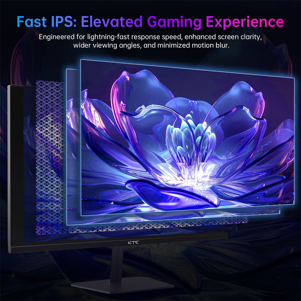 KTC H24F8 Gaming Monitor, 23.8'' 1920*1080 16:9 Fast IPS Screen, 180Hz Refresh Rate, 1ms Response Time, 1000:1 Contrast Ratio, HDR10, 135% sRGB, Adaptive-Sync, Dynamic Action Sync, Game Assist, Low Blue Light & Flicker-Free, VESA Mount