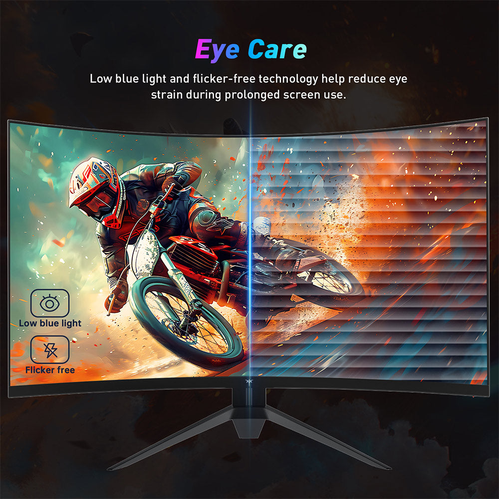 KTC H32S17F 32'' Curved Gaming Monitor, 1920*1080 HVA Panel, 240Hz Refresh Rate, 125% sRGB, 3500:1 Contrast Ratio, Adaptive Sync, HDR10, 3ms Response Time, 2*HDMI2.0 1*DP1.4 1*USB2.0 1*Audio, VESA Mount, Adjustable Tilt, Low Blue Light