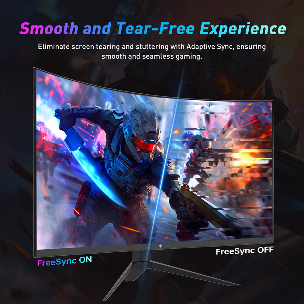 KTC H32S17F 32'' Curved Gaming Monitor, 1920*1080 HVA Panel, 240Hz Refresh Rate, 125% sRGB, 3500:1 Contrast Ratio, Adaptive Sync, HDR10, 3ms Response Time, 2*HDMI2.0 1*DP1.4 1*USB2.0 1*Audio, VESA Mount, Adjustable Tilt, Low Blue Light