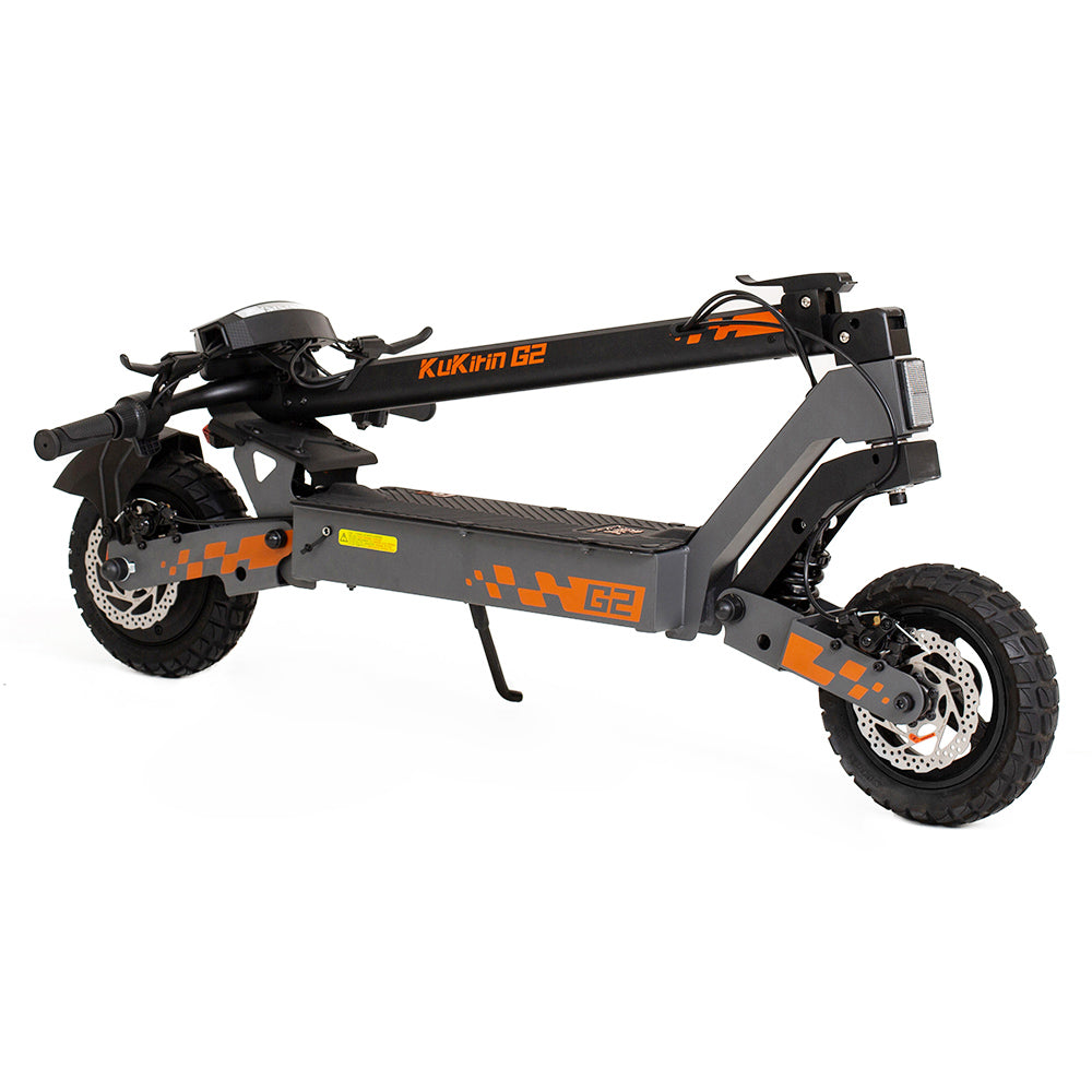 Kukirin G2 Foldable Electric Scooter 2025 Upgrade 800W Motor 48V 15Ah Battery 10-inch Tire 45km/h Max Speed 55km Range Touchscreen Display Disc Brake 7 Light System - Black