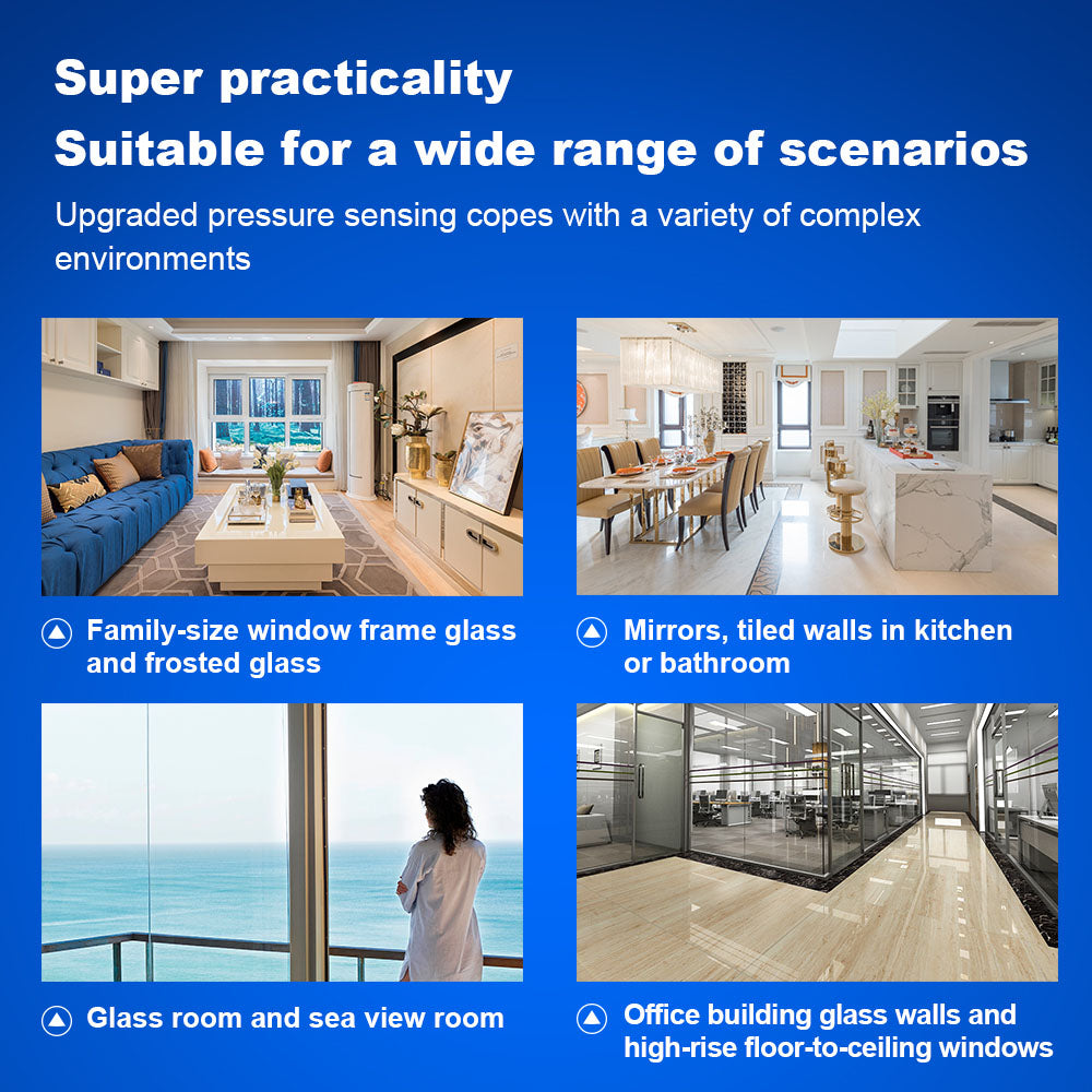 LIECTROUX YW810 Robot Window Cleaner, 2-Way Water Spray, Dry & Wet Mopping, AI Route, Brushless Motor & Fan, APP & Remote Control, Multiple Security Protection Ways, Black
