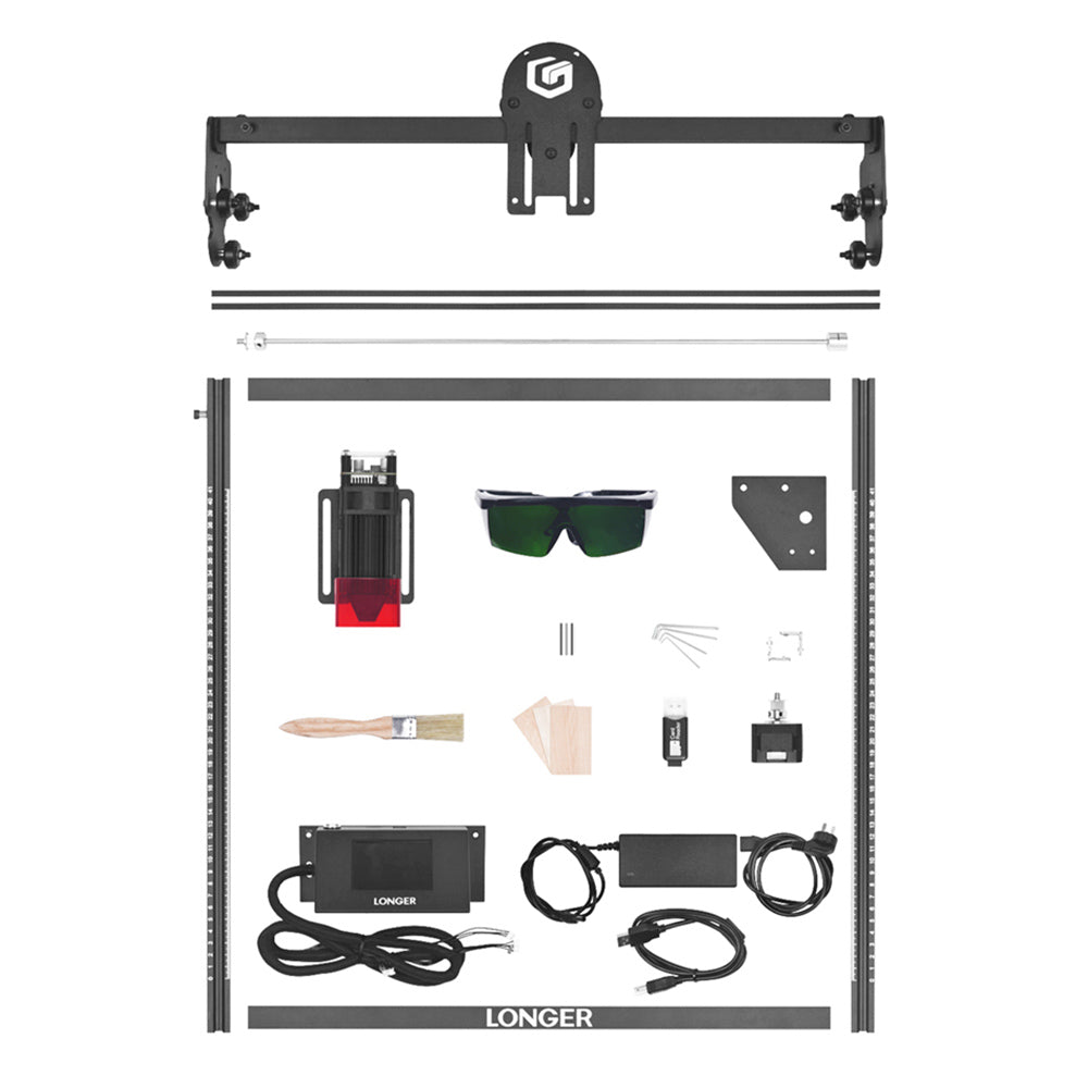 LONGER RAY5 5W Laser Engraver, 32-Bit Chipset, WIFI Connection, 3.5" Touch Screen & Offline Carving, 0.08x0.08mm Spot, 10000mm/min Max Speed, 400mmx400mm