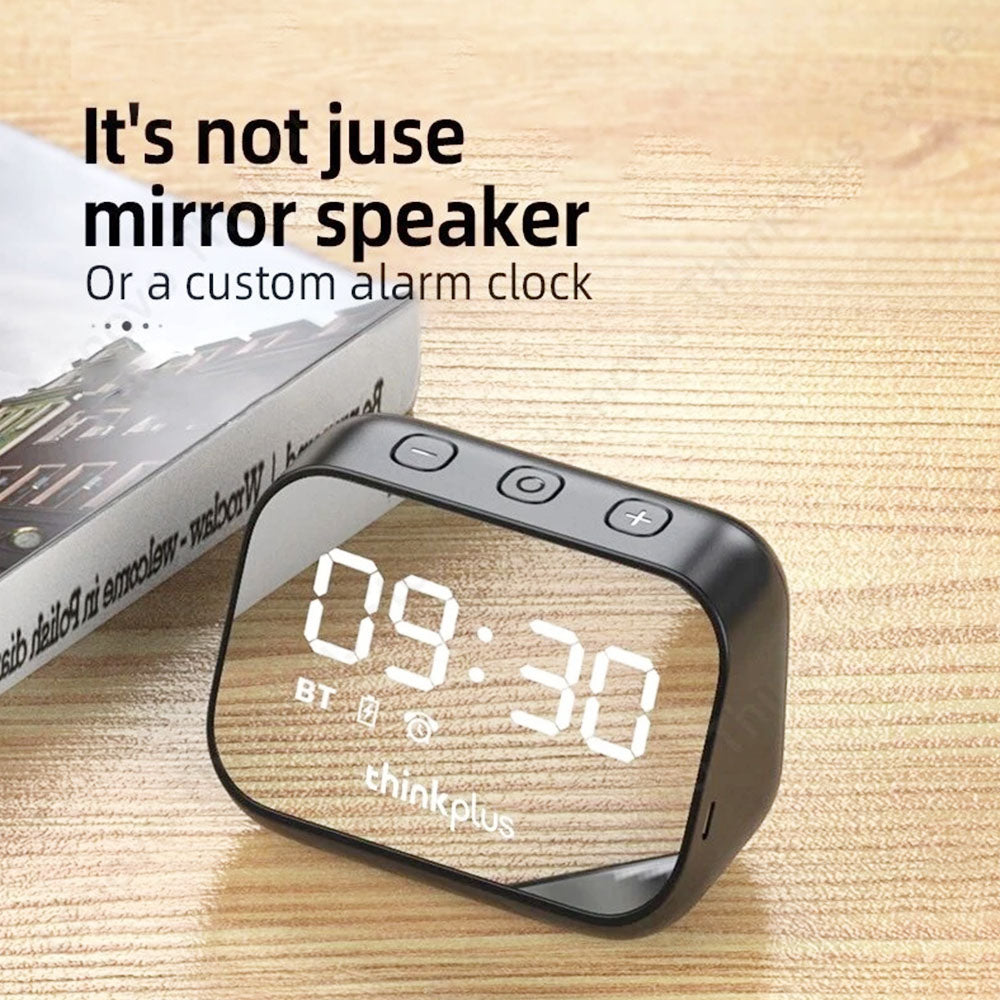 Lenovo TS13 Desktop Speaker Alarm Clock Wireless Bluetooth Stereo Speaker 1500mAh Battery Mirror Digital Display - White