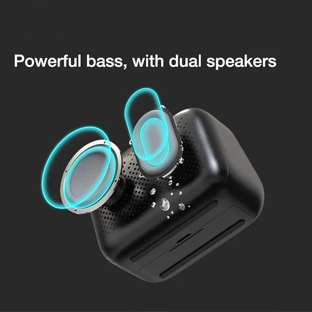 Lenovo TS13 Desktop Speaker Alarm Clock Wireless Bluetooth Stereo Speaker 1500mAh Battery Mirror Digital Display - White