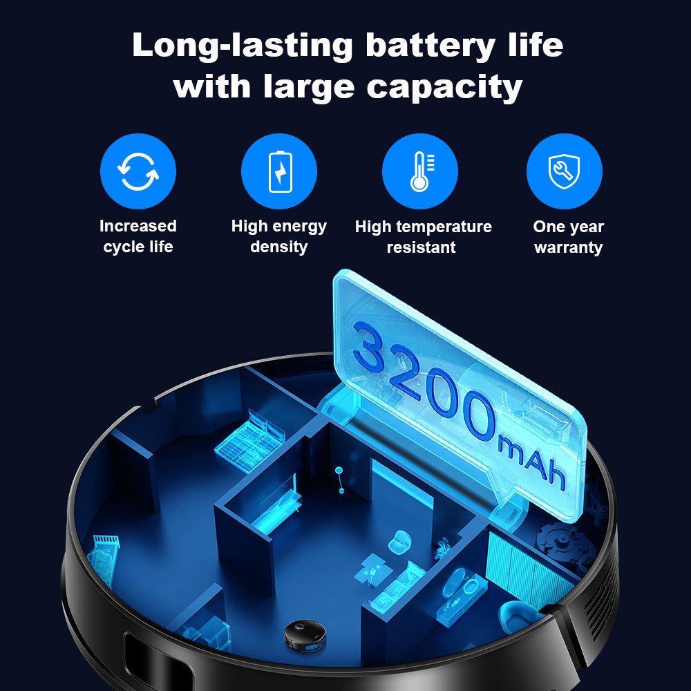 Liectroux M70 Pro Lidar Robot Vacuum Cleaner with Self-emptying Dustbin, Multi-floor Map Storage, 6500Pa Strong Suction, 3200mAh Battery, Max. 175min Runtime, Smart App & Voice Control, 3L Dust Bag, White