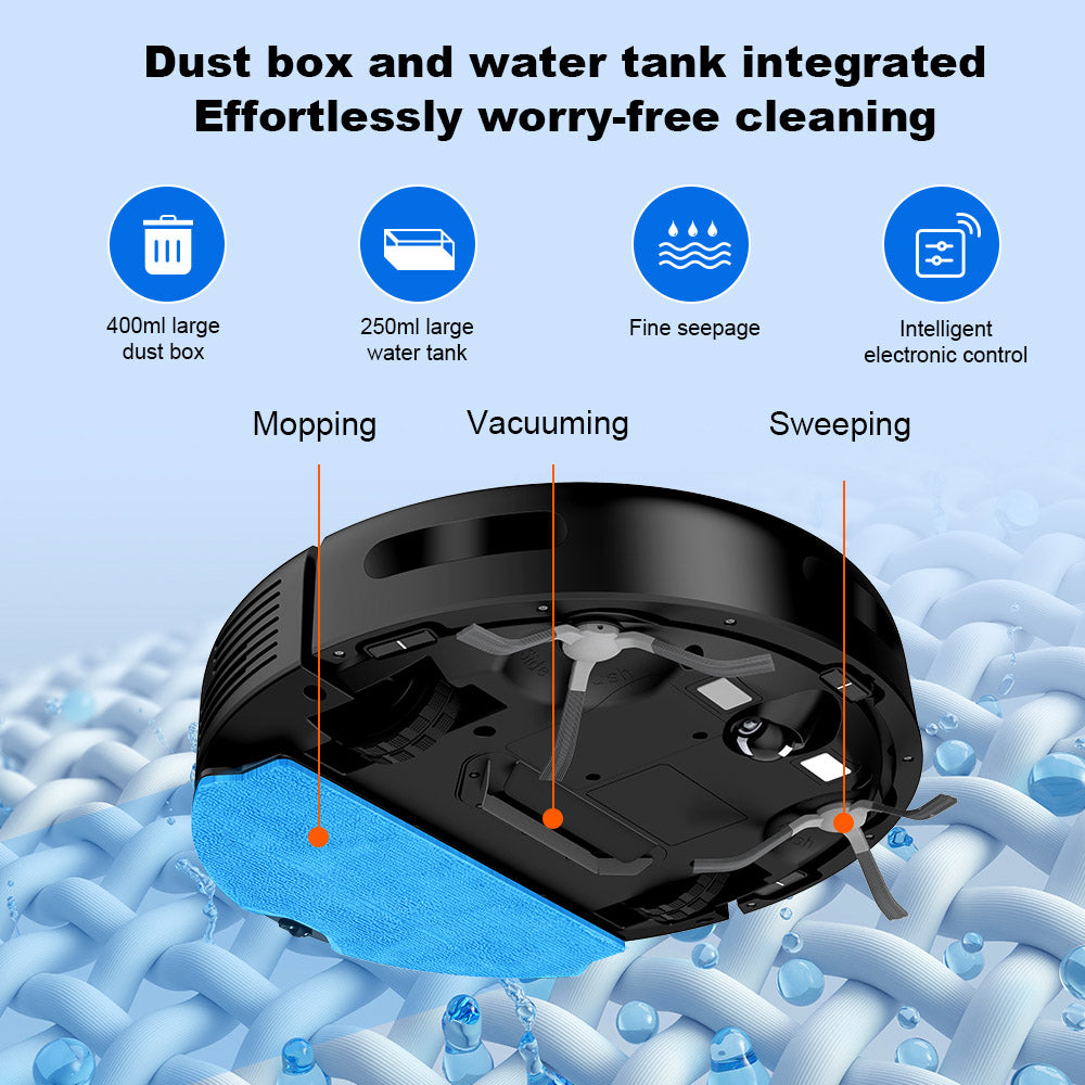 Liectroux N7S-U Robot Vacuum Cleaner and Wet Mop Combo, Smart Mapping, WiFi App, 6000Pa Suction, 120min Runtime, 400ml Dustbin & 250ml Water Tank, WiFi App, Works With Alexa and Google Assistant, for Pet Hair, Carpet, Hard Floor