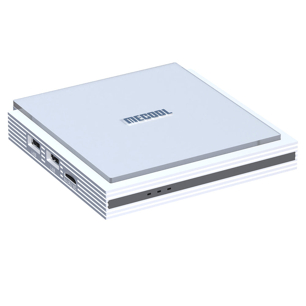 MECOOL KM2 PLUS Deluxe TV Box, Android 11, 4K HDR Output, Amlogic S905X4-J Quad Core, 4GB RAM 32GB ROM, WiFi 6 Bluetooth 5.0, Dolby Vision & Dolby Atmos, 2*USB 2.0 1*HDMI 1*AV 1*LAN 1*TF Card Slot 1*SPDIF Optical 1*Earphone Port - EU Plug