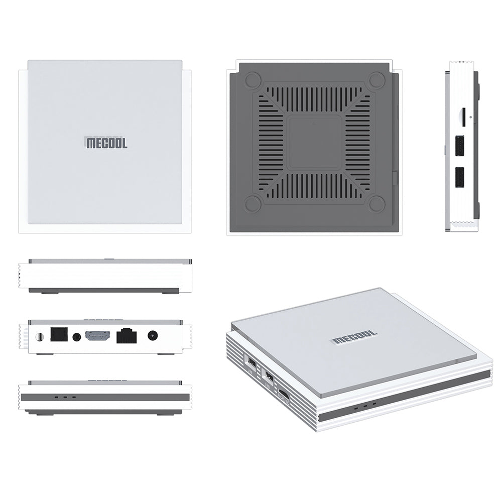 MECOOL KM2 PLUS Deluxe TV Box, Android 11, 4K HDR Output, Amlogic S905X4-J Quad Core, 4GB RAM 32GB ROM, WiFi 6 Bluetooth 5.0, Dolby Vision & Dolby Atmos, 2*USB 2.0 1*HDMI 1*AV 1*LAN 1*TF Card Slot 1*SPDIF Optical 1*Earphone Port - EU Plug