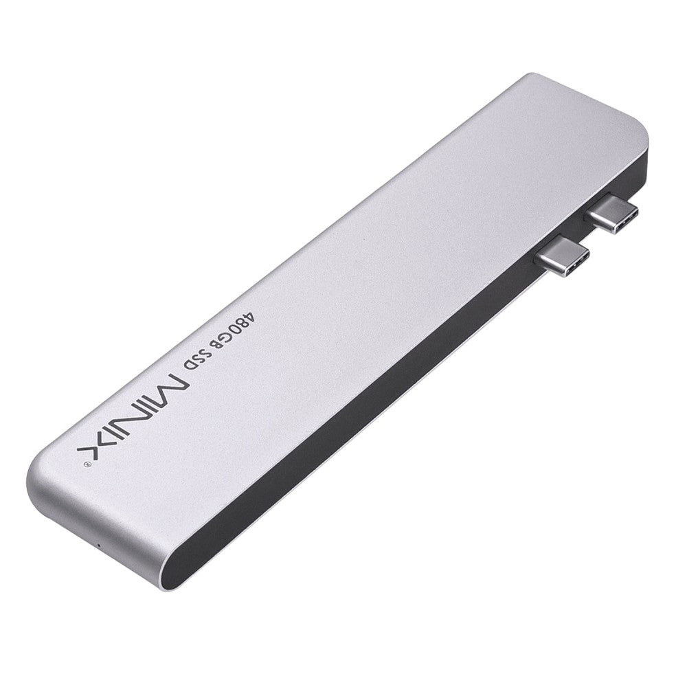 MINIX SD4 GR USB-C 480GB SSD for Apple MacBook Air/Pro, 400MB/s Read & 415MB/s Write Speed, 1*4K@60HZ HDMI, 1* 5K@60Hz Thunderbolt 3, 1*USB 3.0 Data Transfer Up to 5Gbps - Grey