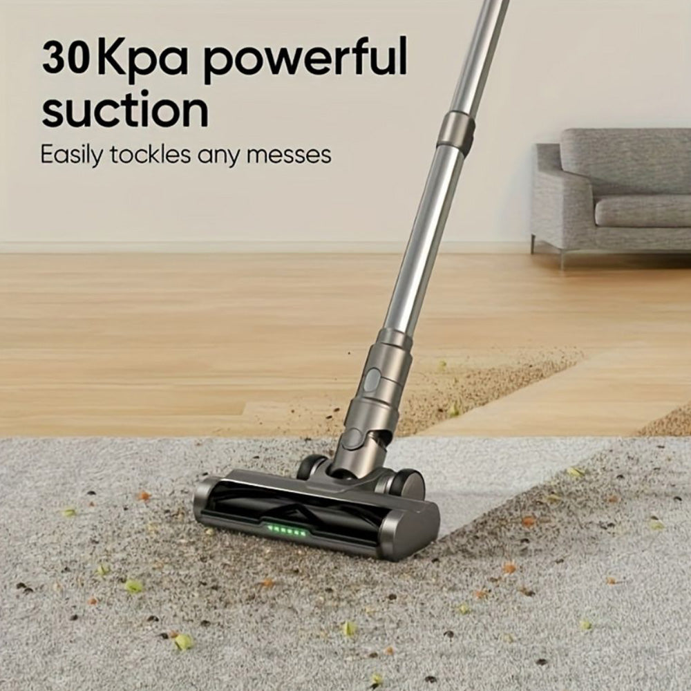 MOOSOO TD1-Mate Cordless Vacuum Cleaner, 33kPa Suction, LED Display, 45min Runtime, 420W Brushless Motor, Green Light, for Hardwood Floor Carpet Pet Hair