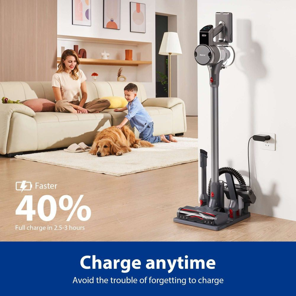 Maircle S3 Pro Cordless Vacuum Cleaner, with Store and Charge 2-in-1 Dock, 70min Runtime, 35kPa Power Suction, Green LED Headlight, for Hard Floors, Carpet and Pet Hair
