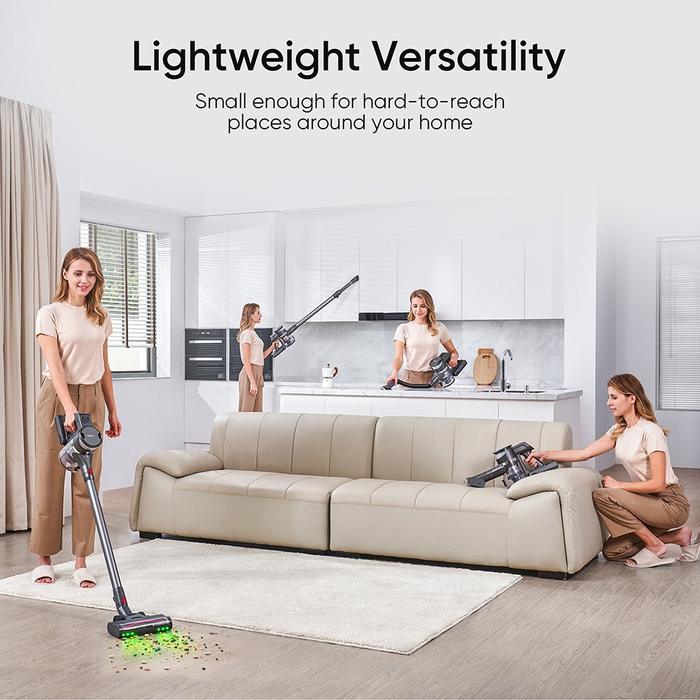 Maircle S3 Pro Cordless Vacuum Cleaner, with Store and Charge 2-in-1 Dock, 70min Runtime, 35kPa Power Suction, Green LED Headlight, for Hard Floors, Carpet and Pet Hair