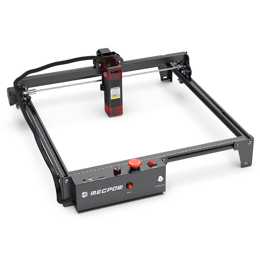 Mecpow X3 Laser Engraver, 5W Laser Power, Fixed-Focus, 0.01mm Accuracy, 10000 mm/min Engraving Speed, Safety Lock, Emergency Stop, Flame Detection, Gyroscope Sensor, 410x400mm