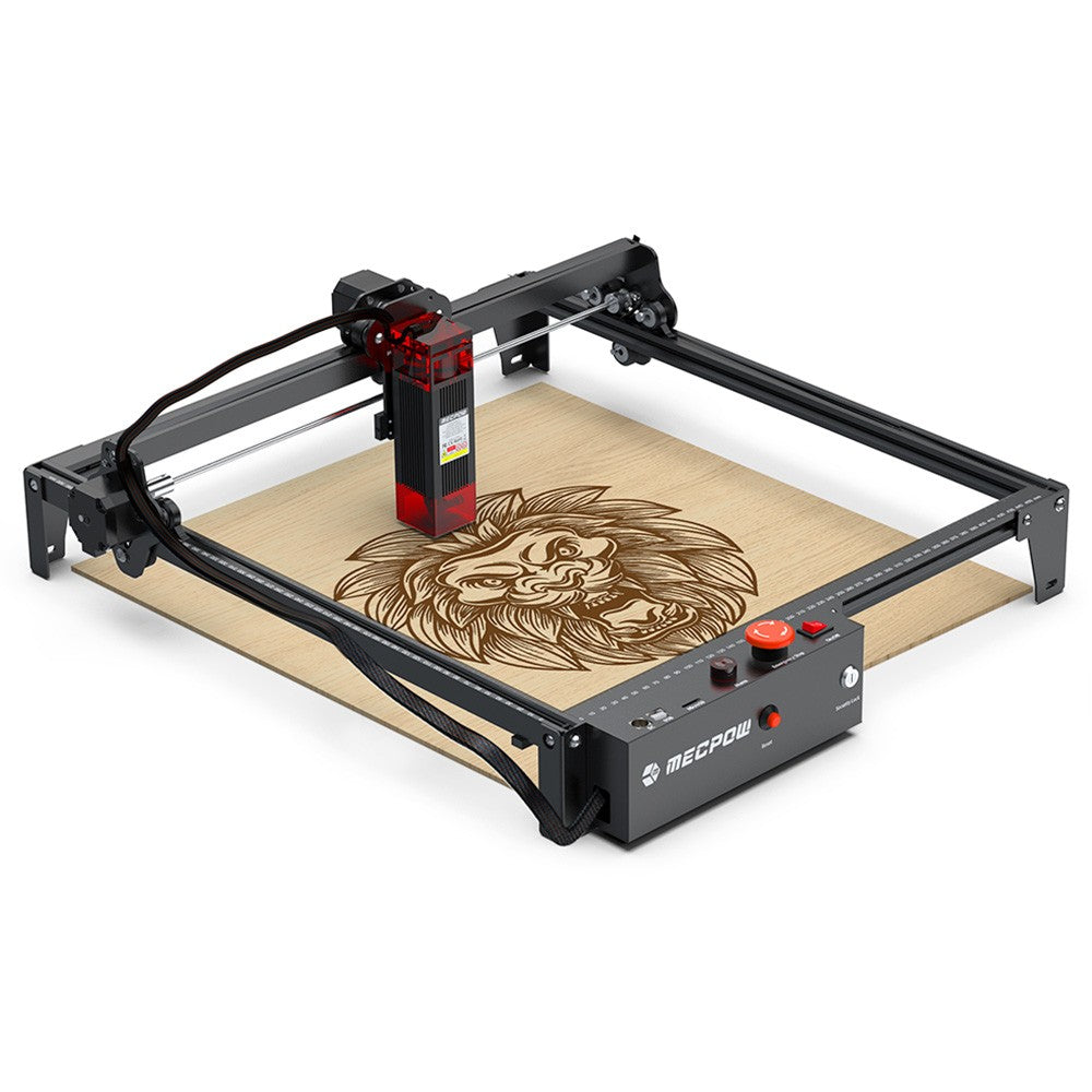 Mecpow X3 Laser Engraver, 5W Laser Power, Fixed-Focus, 0.01mm Accuracy, 10000 mm/min Engraving Speed, Safety Lock, Emergency Stop, Flame Detection, Gyroscope Sensor, 410x400mm