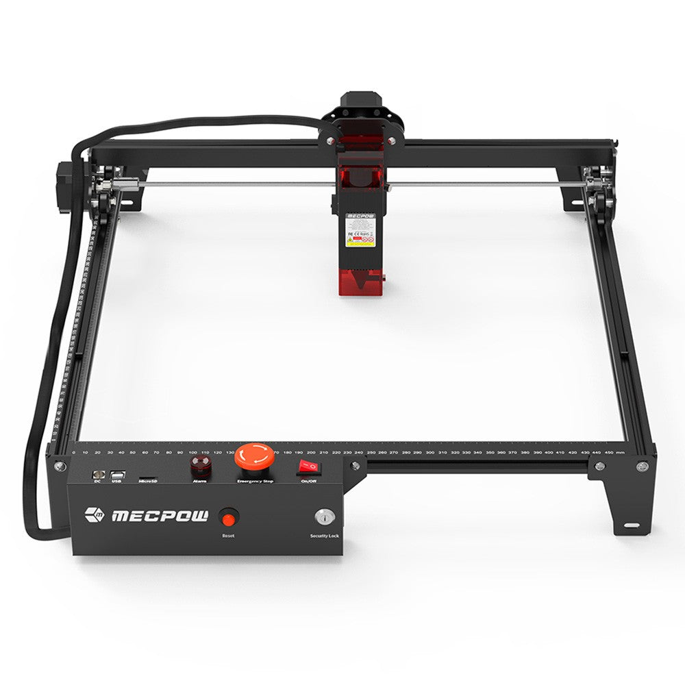 Mecpow X3 Laser Engraver, 5W Laser Power, Fixed-Focus, 0.01mm Accuracy, 10000 mm/min Engraving Speed, Safety Lock, Emergency Stop, Flame Detection, Gyroscope Sensor, 410x400mm