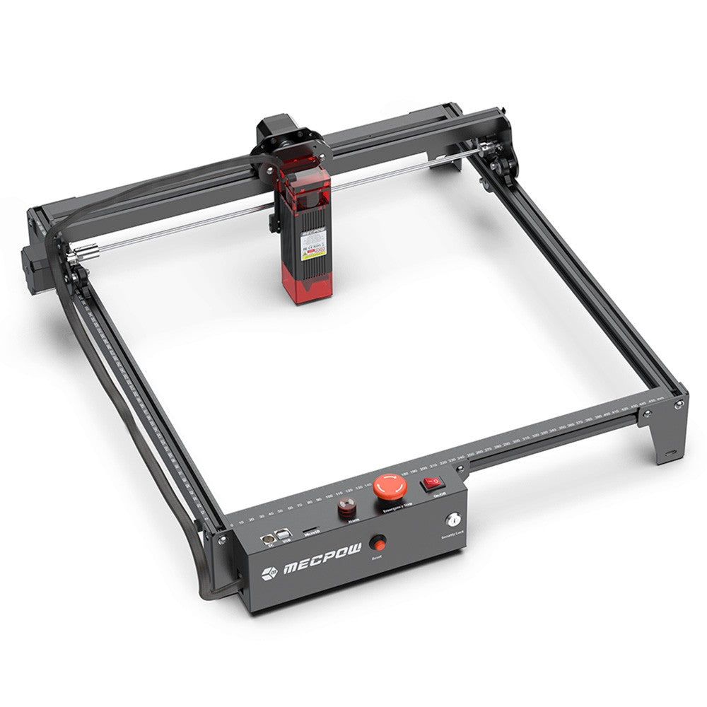 Mecpow X3 Laser Engraver, 5W Laser Power, Fixed-Focus, 0.01mm Accuracy, 10000 mm/min Engraving Speed, Safety Lock, Emergency Stop, Flame Detection, Gyroscope Sensor, 410x400mm