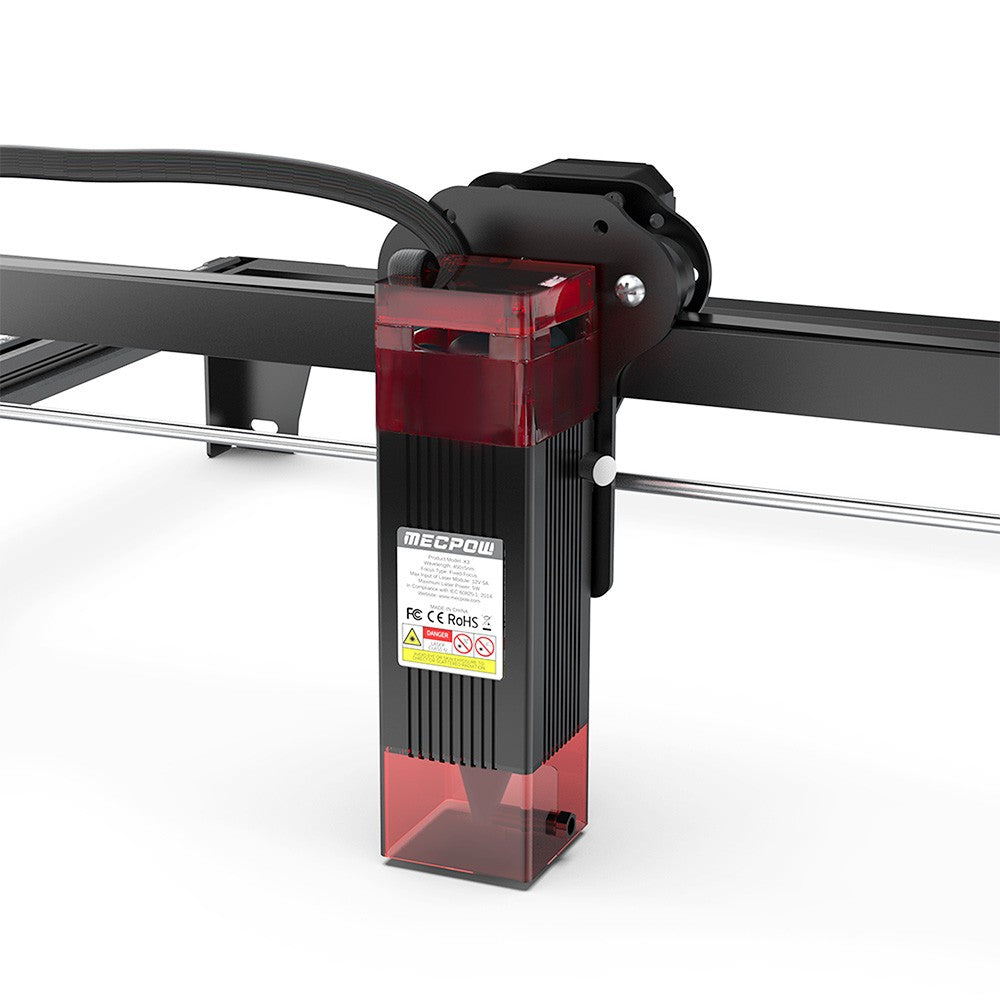 Mecpow X3 Laser Engraver, 5W Laser Power, Fixed-Focus, 0.01mm Accuracy, 10000 mm/min Engraving Speed, Safety Lock, Emergency Stop, Flame Detection, Gyroscope Sensor, 410x400mm