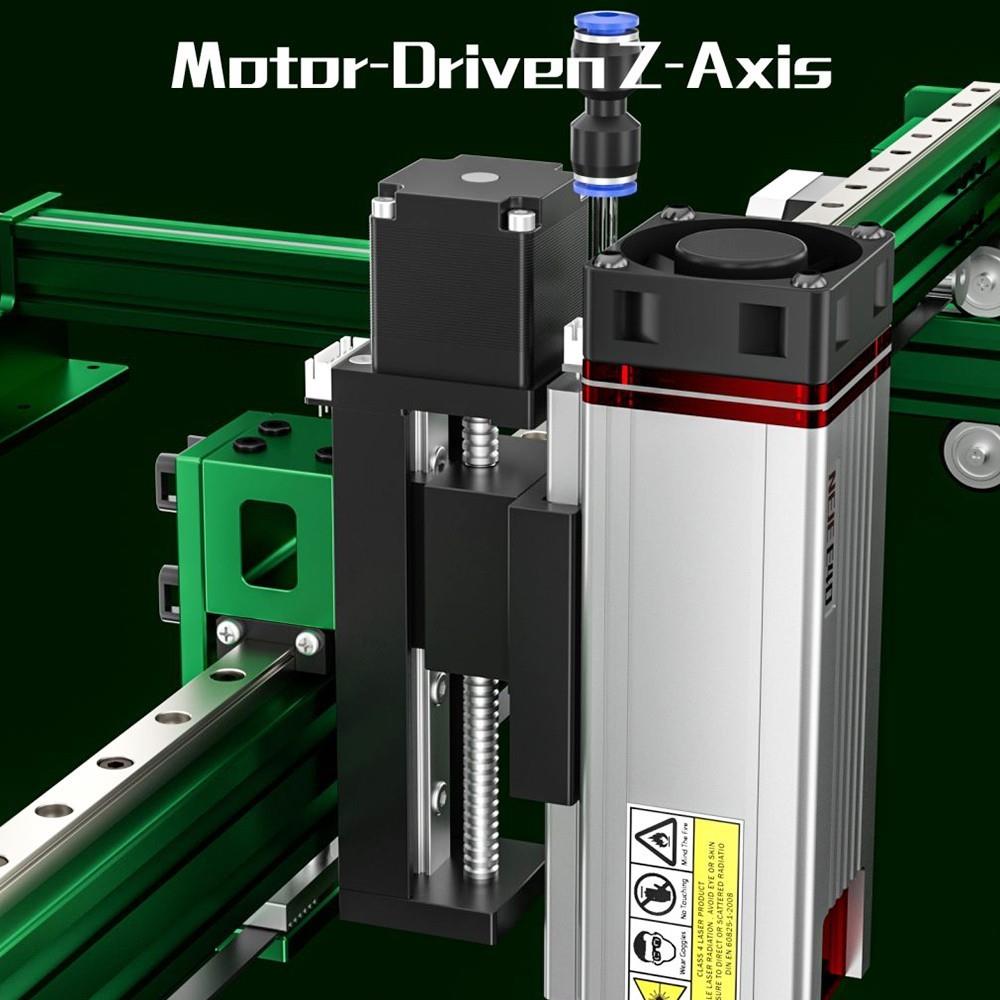 NEJE Max 4 Laser Engraver Cutter, 11W Laser Power, E40 Laser Module, Auto Air-Assist, 0.06*0.06mm Focus, 4-Axis Control, GRBL Wireless Control, Motor Driver Z Axis, Works Vertically, 750*460mm