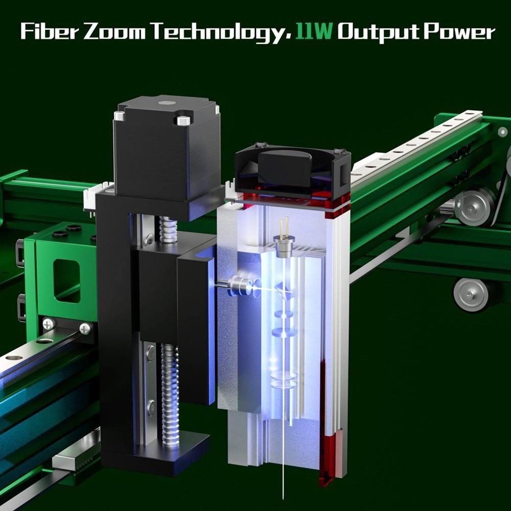 NEJE Max 4 Laser Engraver Cutter, 11W Laser Power, E40 Laser Module, Auto Air-Assist, 0.06*0.06mm Focus, 4-Axis Control, GRBL Wireless Control, Motor Driver Z Axis, Works Vertically, 750*460mm