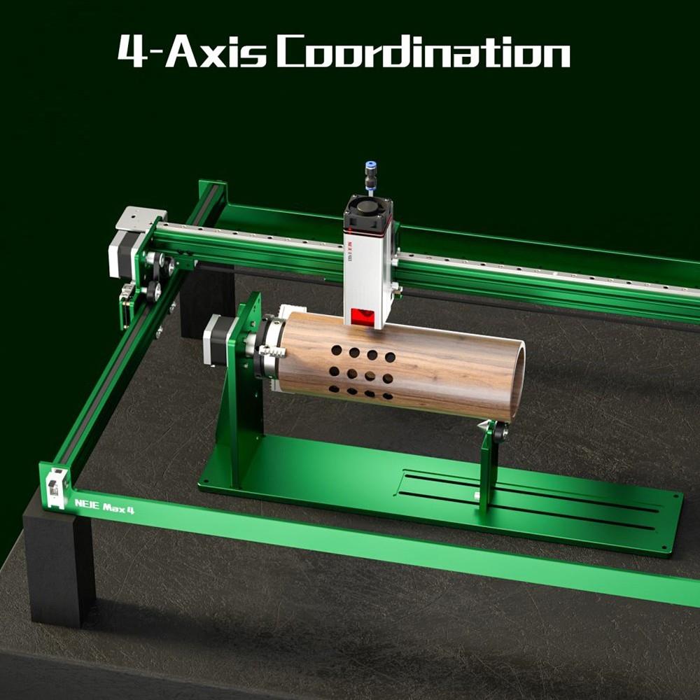 NEJE Max 4 Laser Engraver Cutter, 11W Laser Power, E40 Laser Module, Auto Air-Assist, 0.06*0.06mm Focus, 4-Axis Control, GRBL Wireless Control, Motor Driver Z Axis, Works Vertically, 750*460mm