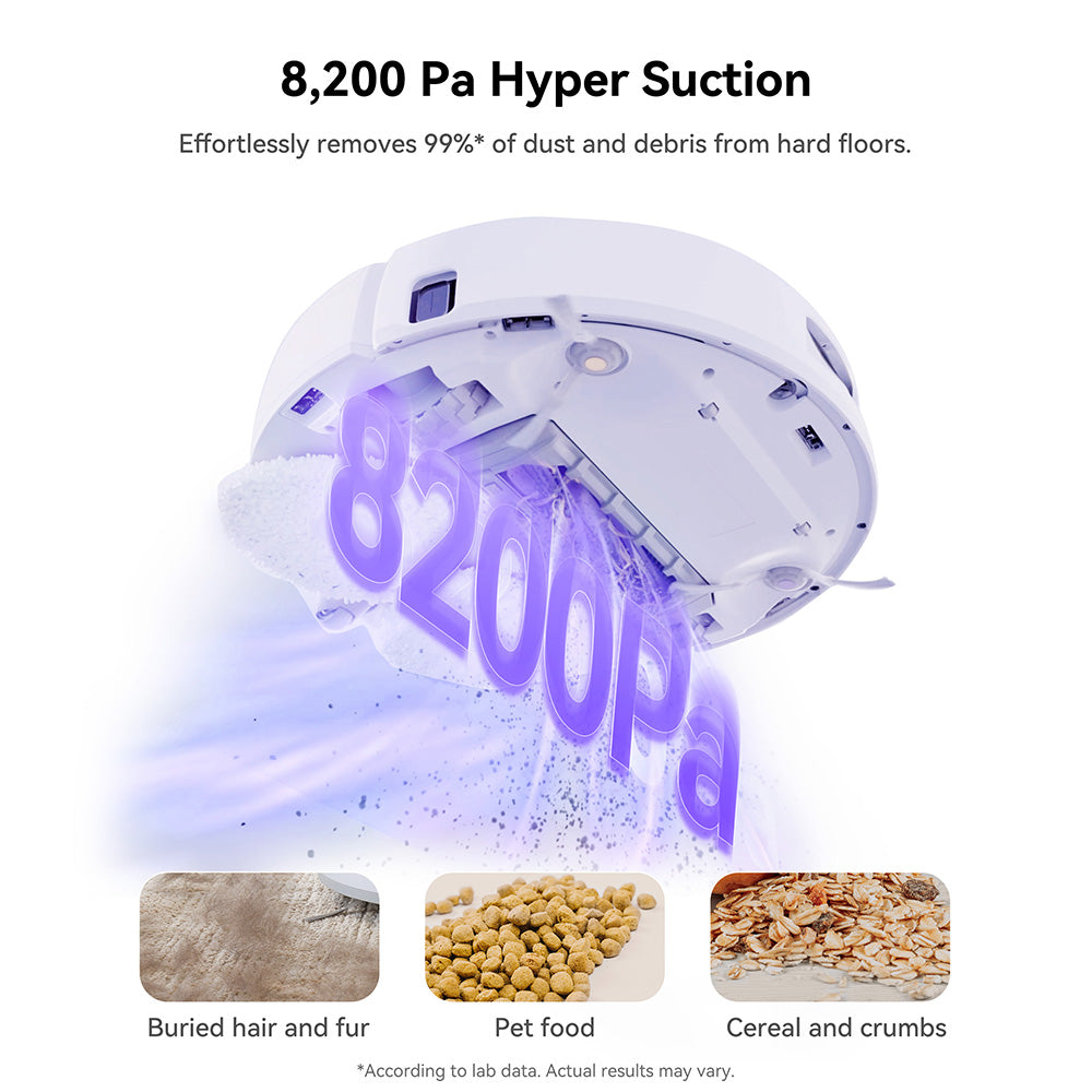 Narwal Freo X Ultra Robotic Vacuum and Mop with Auto Washing and Self-Empty, Strong 8200Pa Suction Power, Zero-Tangling Floating Brush, Automated Mop Lifting To 12mm, All-in-One Base Station