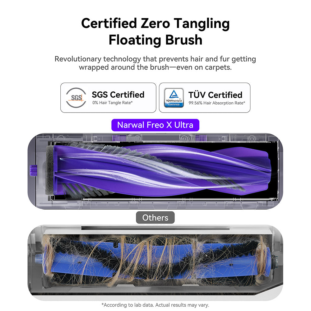 Narwal Freo X Ultra Robotic Vacuum and Mop with Auto Washing and Self-Empty, Strong 8200Pa Suction Power, Zero-Tangling Floating Brush, Automated Mop Lifting To 12mm, All-in-One Base Station