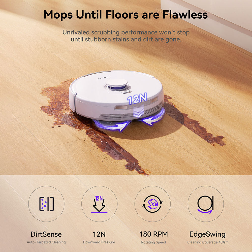 Narwal Freo X Ultra Robotic Vacuum and Mop with Auto Washing and Self-Empty, Strong 8200Pa Suction Power, Zero-Tangling Floating Brush, Automated Mop Lifting To 12mm, All-in-One Base Station