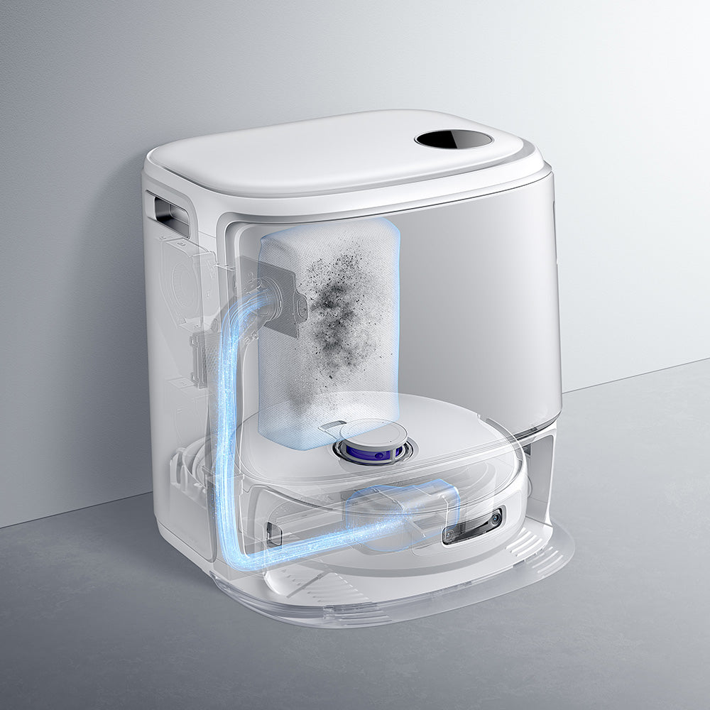 Narwal Freo Z Ultra Robot Vacuum and Mop with Base Station, 12,000Pa Power, Self-Empty, Dual-camera, Zero-Tangling, 120-day Maintenance-Free, Auto Mop Lifting To 12mm, Tri-Laser Obstacle Avoidance, AI-Adaptive Hot Water Washing & Drying - White