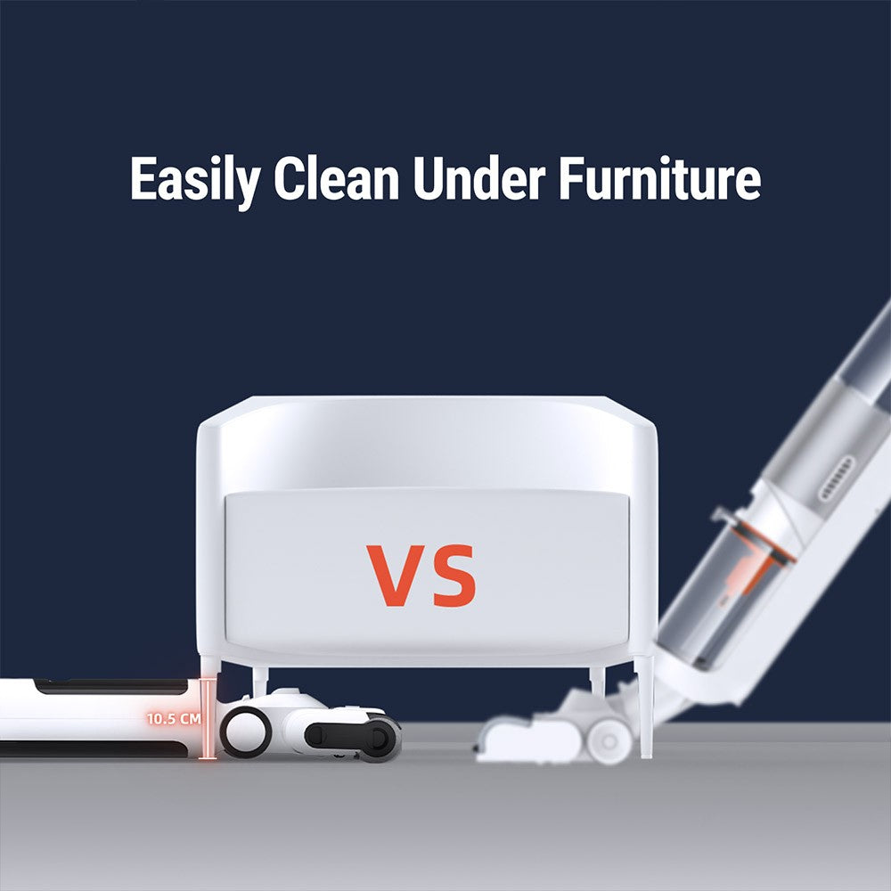 Xiaomi OSOTEK H200 Lite Wet Dry Vacuum Cleaner, 12.5KPa,180 Degree Horizontally Reclining, 2 Sides Edge Cleaning, 30 Mins Runtime 750ml Clean Water Tank, LED Screen - White