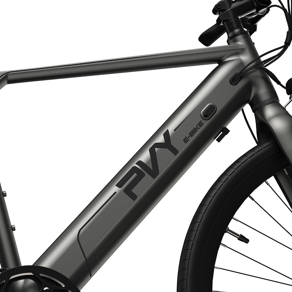 PVY P30 Electric Bike 27.5*2.1-inch Tire 500W Motor 50N.M Torque Sensor 36V 13.5Ah Battery 100km Max Range Hydraulic Disc Brake SHIMANO 9-speed Aluminum Alloy IP66 Waterproof - Grey