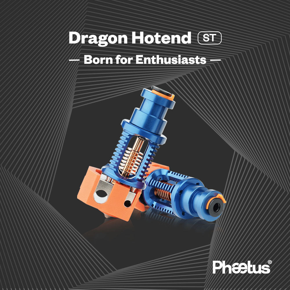 Phaetus Dragon Hotend Standard Flow Edition, 500 Celsius Degrees Temperature Resistance, for Prusa/Creality CR-10/Ender 3, Compatible with All Filaments, PLA, ABS, PETG, TPU, PP, PC, Nylon, PEEK, PEI and Composite Materials, Black