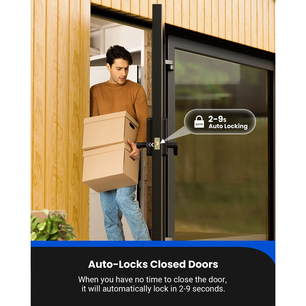 Proscenic L40 Smart Lock, Keyless Entry Door Lock with Handle, Keypads, Fingerprint, Smart App & Voice Control, Anti-Peep, Log Record