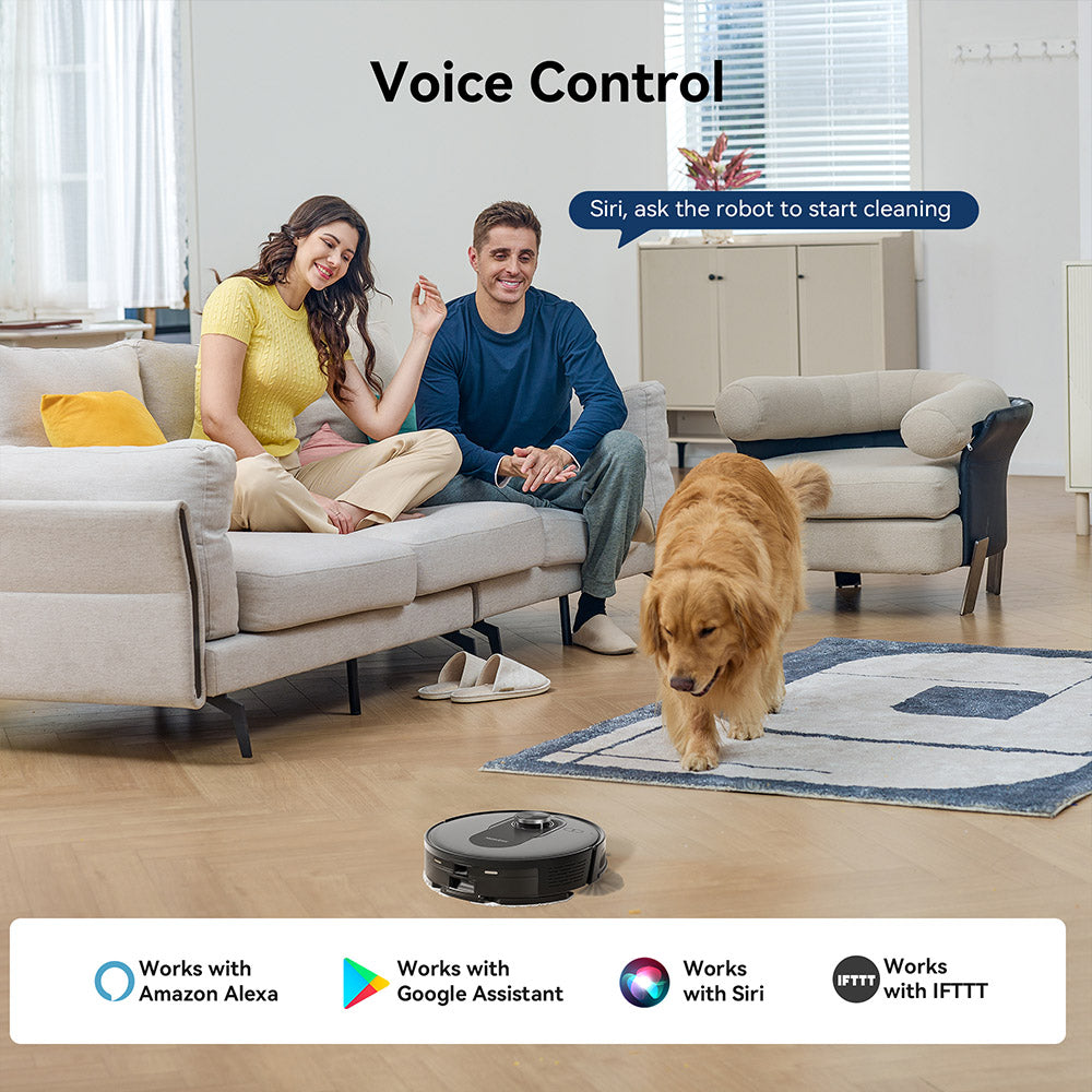Proscenic Q8 Max Robot Vacuum and Mop Combo with Self-emptying Station, Max 4200Pa Suction, 200min Runtime, 3 Cleaning Modes, Smart 360° LiDAR Navigation, APP Control, for Floor, Pet Hair, Carpet