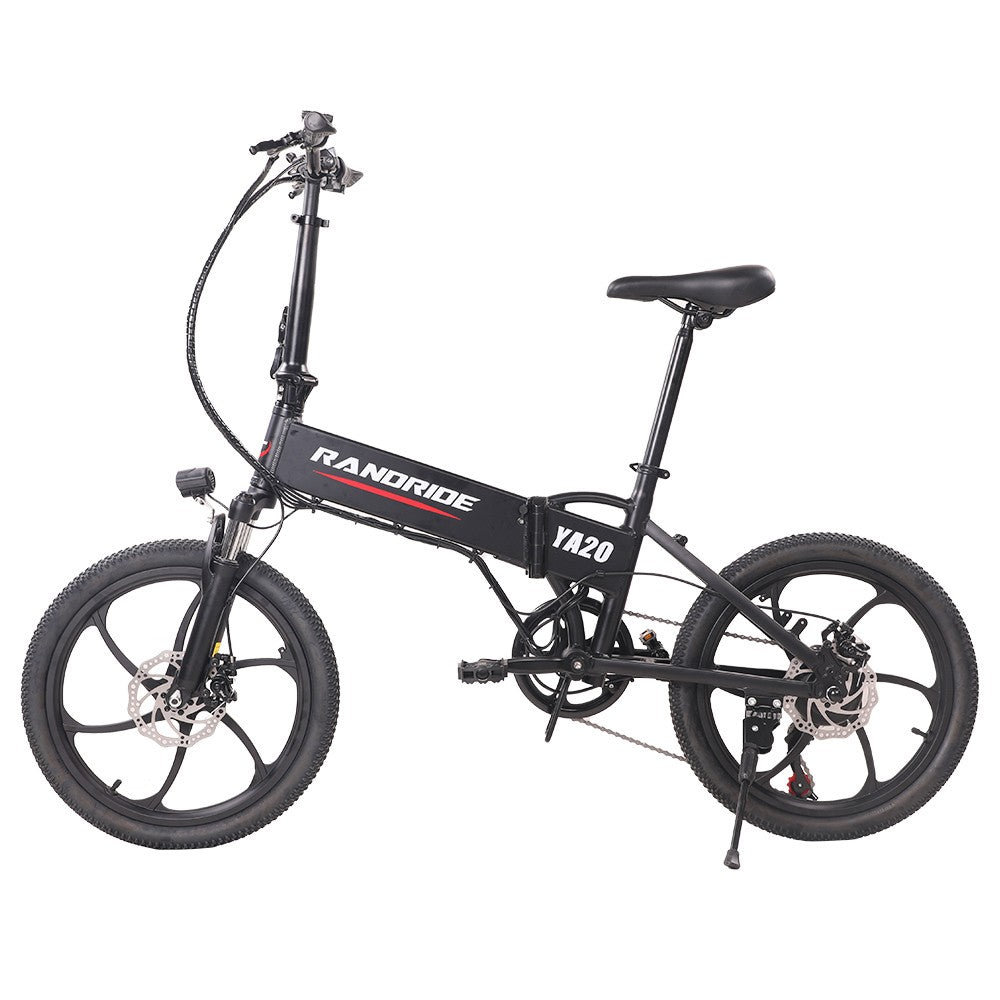 RANDRIDE YA20 Electric Bike 500W Motor 40km/h Max Speed 48V 12.8Ah Battery 80-90 Max Range 20*1.95'' CST Tires 120kg Load Shimano 7 Speed