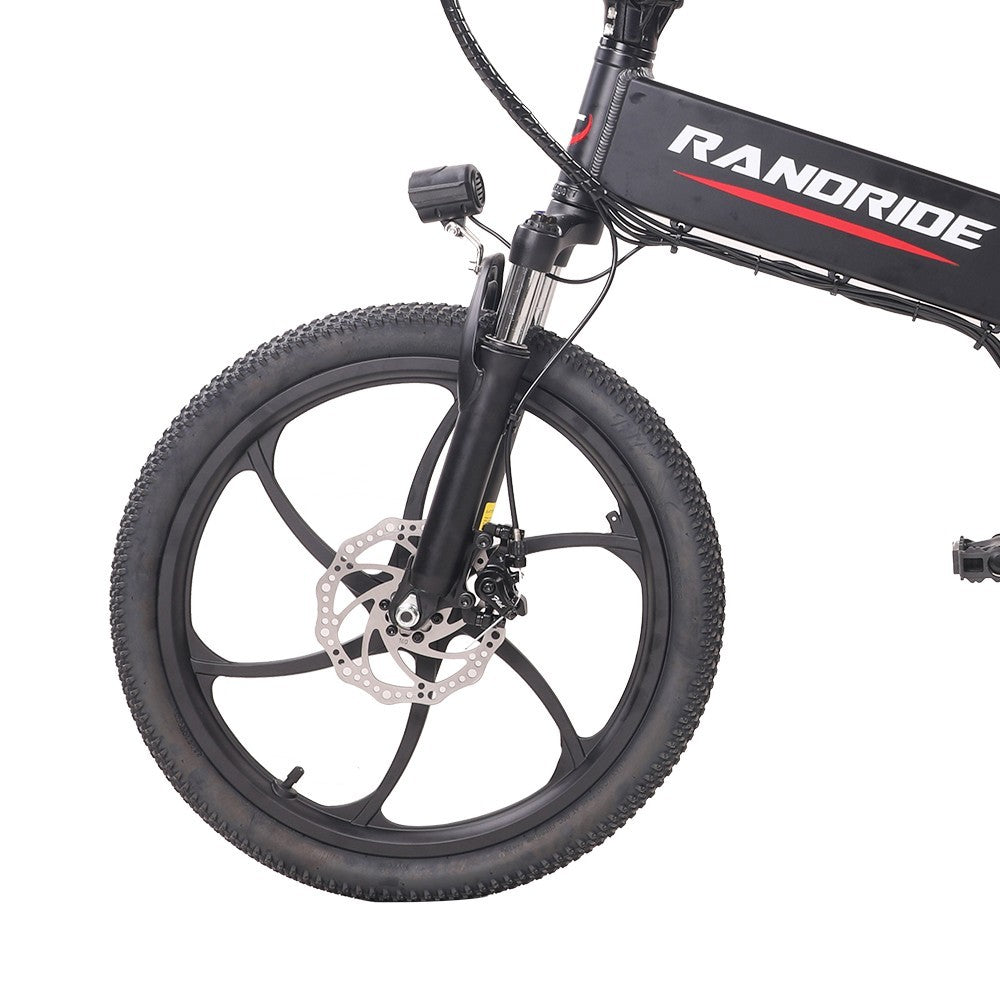 RANDRIDE YA20 Electric Bike 500W Motor 40km/h Max Speed 48V 12.8Ah Battery 80-90 Max Range 20*1.95'' CST Tires 120kg Load Shimano 7 Speed