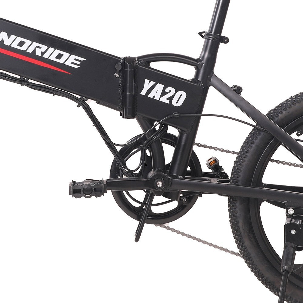 RANDRIDE YA20 Electric Bike 500W Motor 40km/h Max Speed 48V 12.8Ah Battery 80-90 Max Range 20*1.95'' CST Tires 120kg Load Shimano 7 Speed