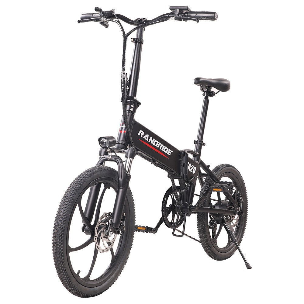 RANDRIDE YA20 Electric Bike 500W Motor 40km/h Max Speed 48V 12.8Ah Battery 80-90 Max Range 20*1.95'' CST Tires 120kg Load Shimano 7 Speed