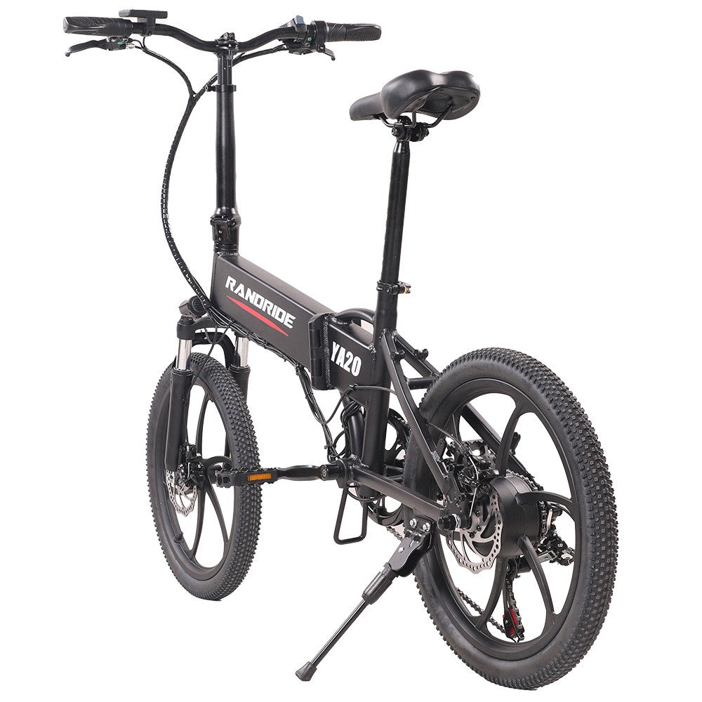 RANDRIDE YA20 Electric Bike 500W Motor 40km/h Max Speed 48V 12.8Ah Battery 80-90 Max Range 20*1.95'' CST Tires 120kg Load Shimano 7 Speed