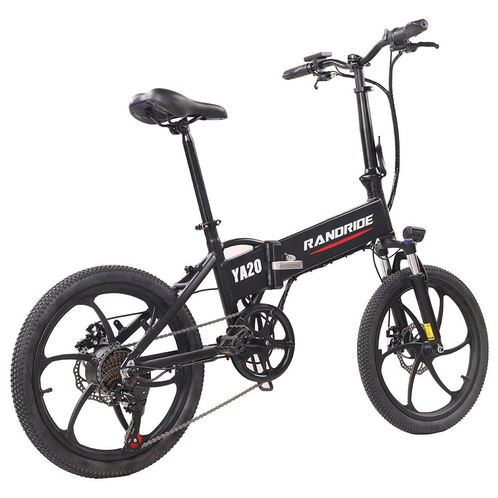 RANDRIDE YA20 Electric Bike 500W Motor 40km/h Max Speed 48V 12.8Ah Battery 80-90 Max Range 20*1.95'' CST Tires 120kg Load Shimano 7 Speed