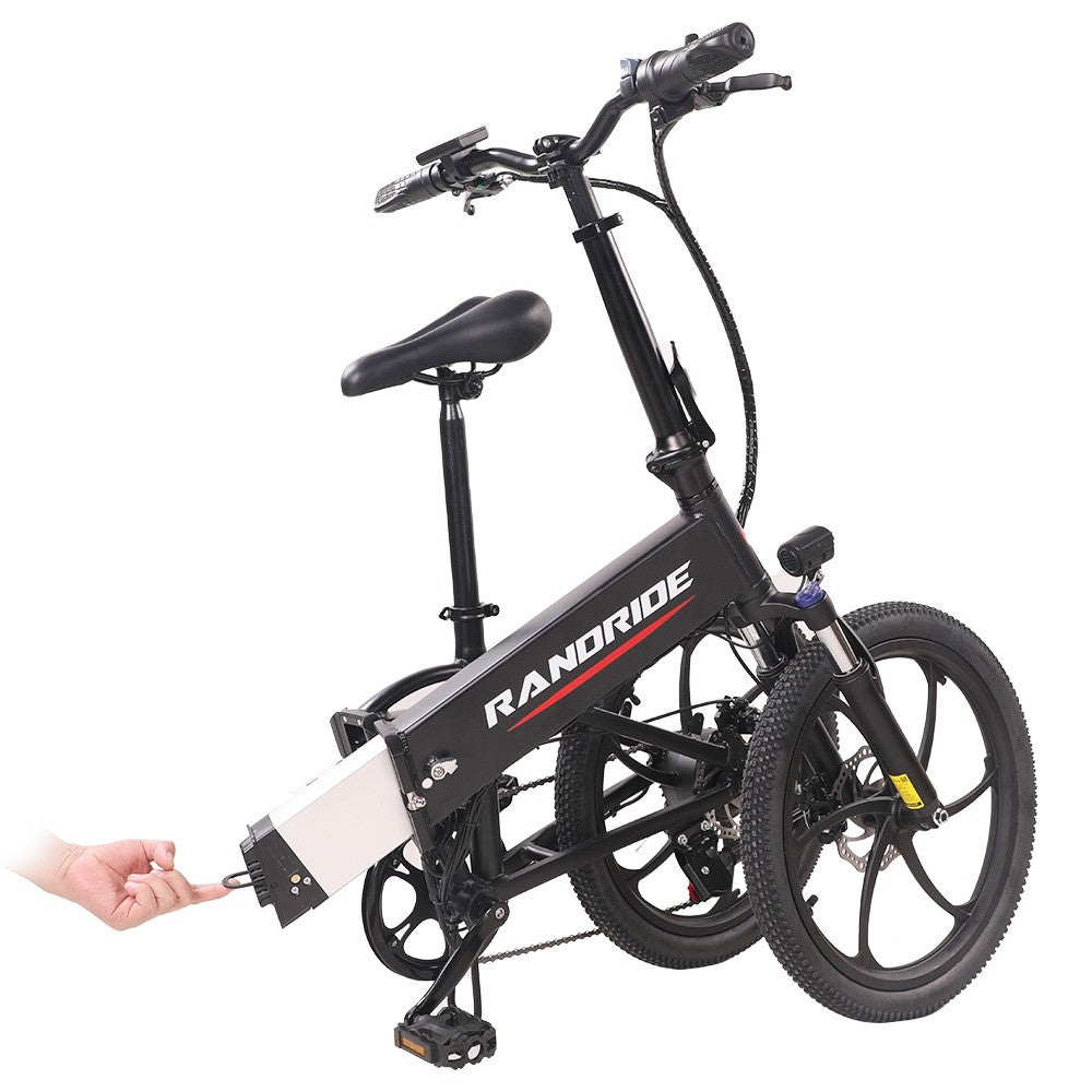 RANDRIDE YA20 Electric Bike 500W Motor 40km/h Max Speed 48V 12.8Ah Battery 80-90 Max Range 20*1.95'' CST Tires 120kg Load Shimano 7 Speed