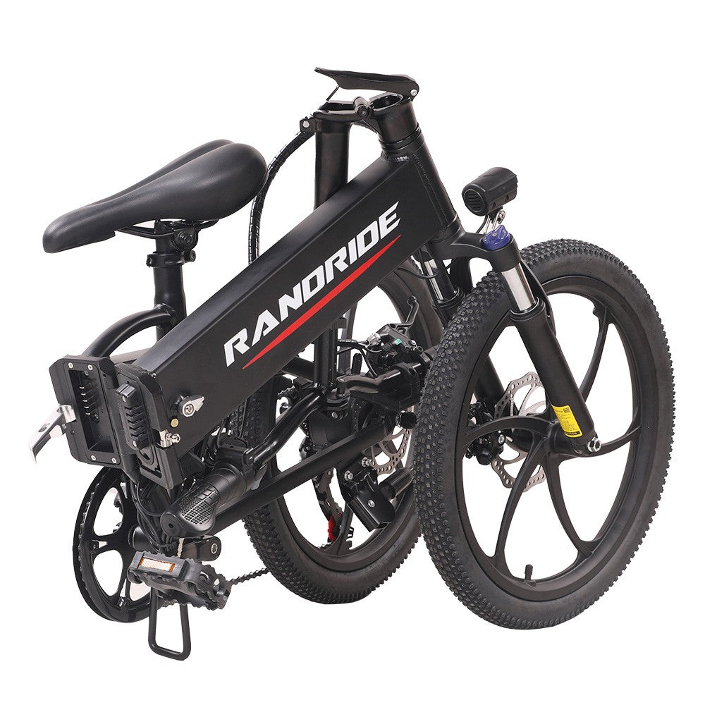 RANDRIDE YA20 Electric Bike 500W Motor 40km/h Max Speed 48V 12.8Ah Battery 80-90 Max Range 20*1.95'' CST Tires 120kg Load Shimano 7 Speed