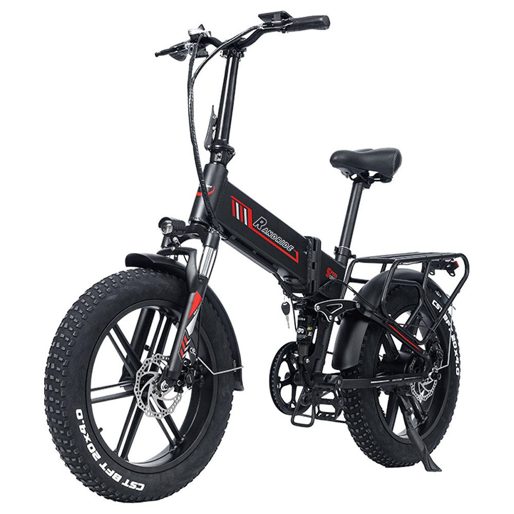 RANDRIDE YX20M Electric Bike 1000W Motor 45km/h Max Speed 48V 17Ah Battery 80-90km Max Range 20*4.0'' One-Wheel Fat Tires 150kg Load Shimano 7-Speed Gear Alloy Wheels