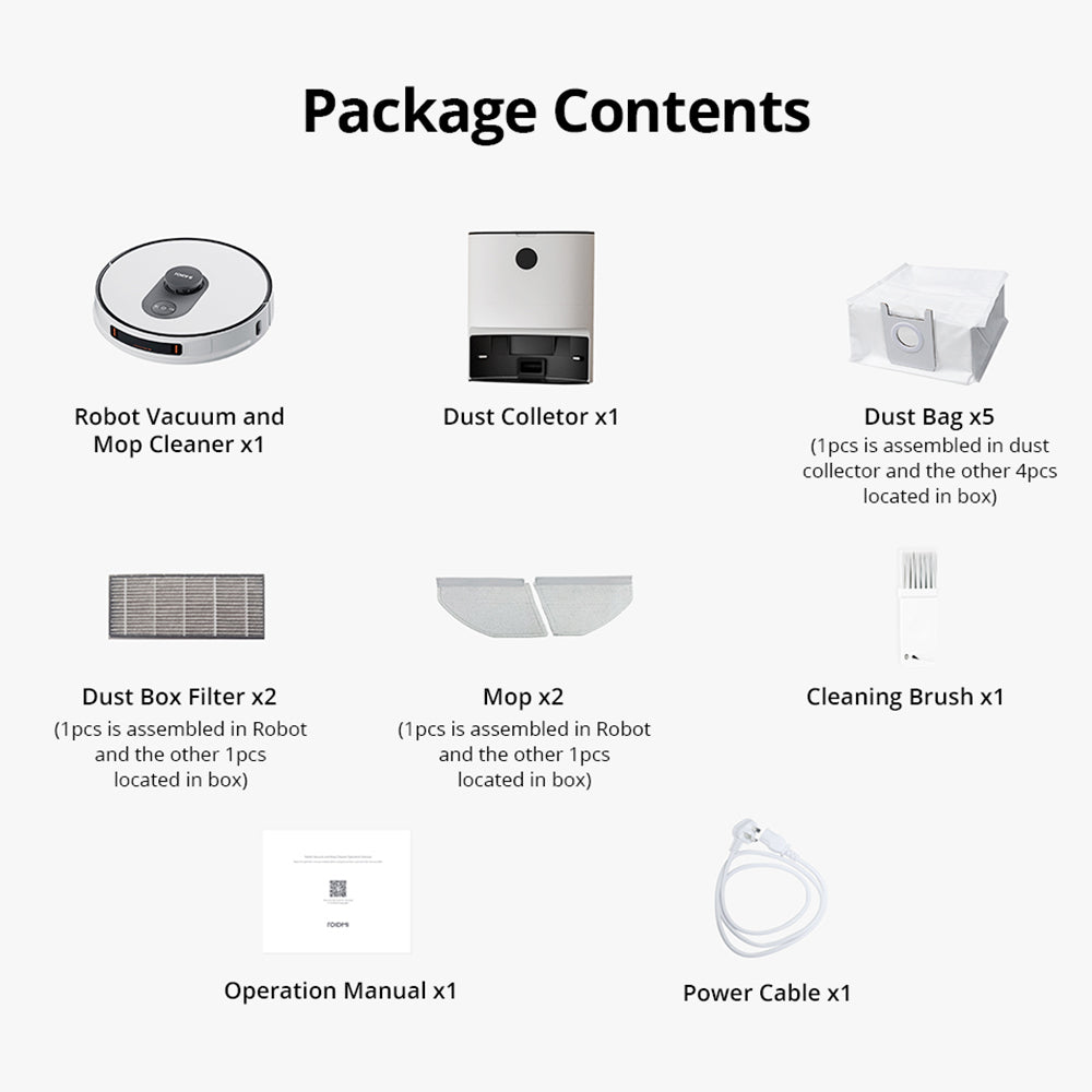 ROIDMI EVE Max Robot Vacuum and Mopping Cleaner With Smart Dust Collection 5000Pa High Suction Power Support Google Assistant Alexa and Mi Home APP Control