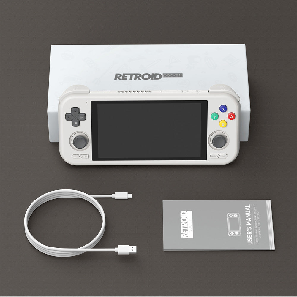 Retroid Pocket 4 Pro Game Console, 4.7-inch Touchscreen, 8GB RAM 128GB Storage, Android 13, Wifi 6 Bluetooth 5.2, Moonlight Streaming - Grey
