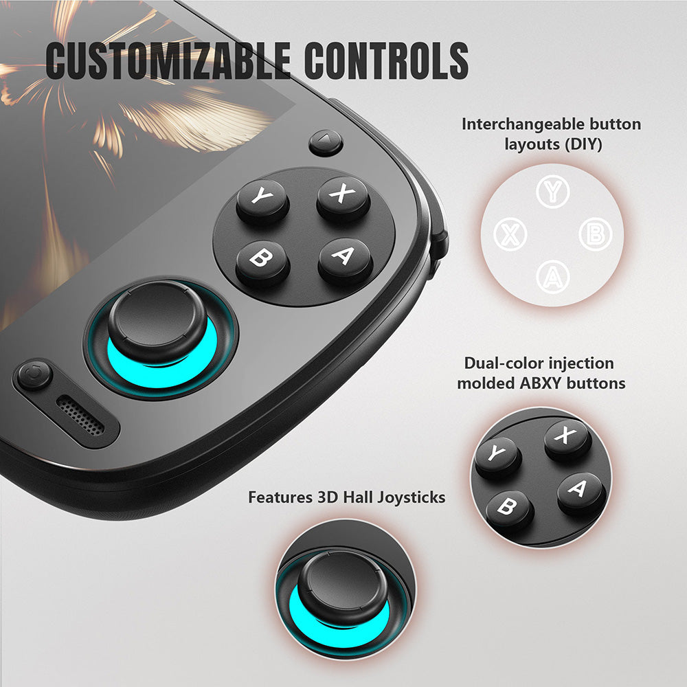 Retroid Pocket 5 Game Console, Android 13, 5.5-inch 1080p AMOLED Screen, 8GB LPDDR4x RAM 128GB UFS 3.1 Storage, WiFi 6 Bluetooth 5.1, 5000mAh Battery - Black
