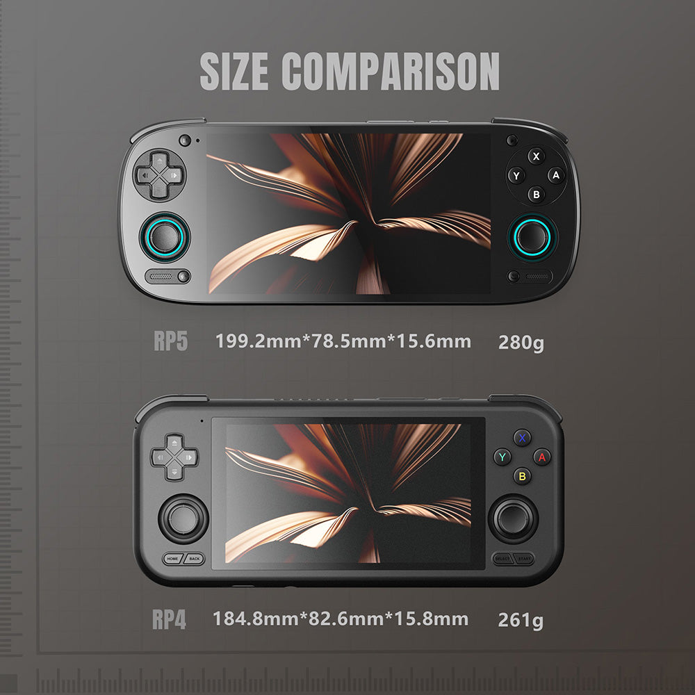 Retroid Pocket 5 Game Console, Android 13, 5.5-inch 1080p AMOLED Screen, 8GB LPDDR4x RAM 128GB UFS 3.1 Storage, WiFi 6 Bluetooth 5.1, 5000mAh Battery - Black