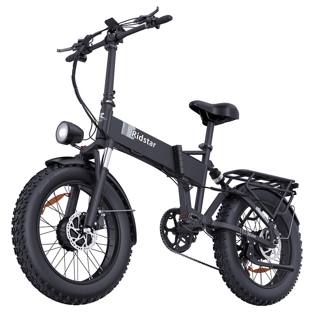 Ridstar H20 Pro Electric Bike, 1000W*2 Motor, 48V 23AH Battery, 20*4 Inch Fat Tires, 49km/h Max Speed, 112km Range, Hydraulic Disc Brake, Front and Rear Shock Absorber, Shimano 7-speed