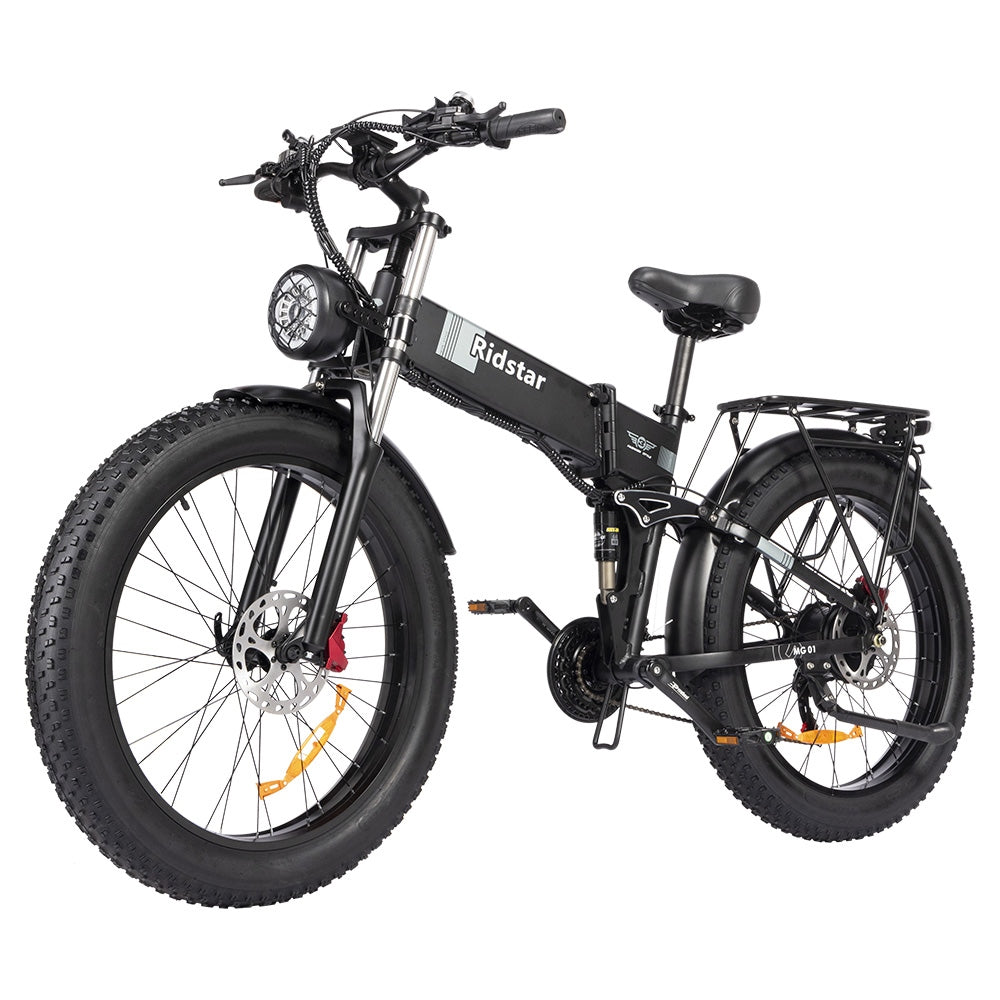 Ridstar H26 Pro Electric Bike, 26*4.0 inch All-terrain Fat Tires 1000W Motor 48V 23Ah Battery 58km/h Max Speed 120km Max Range Oil Brake